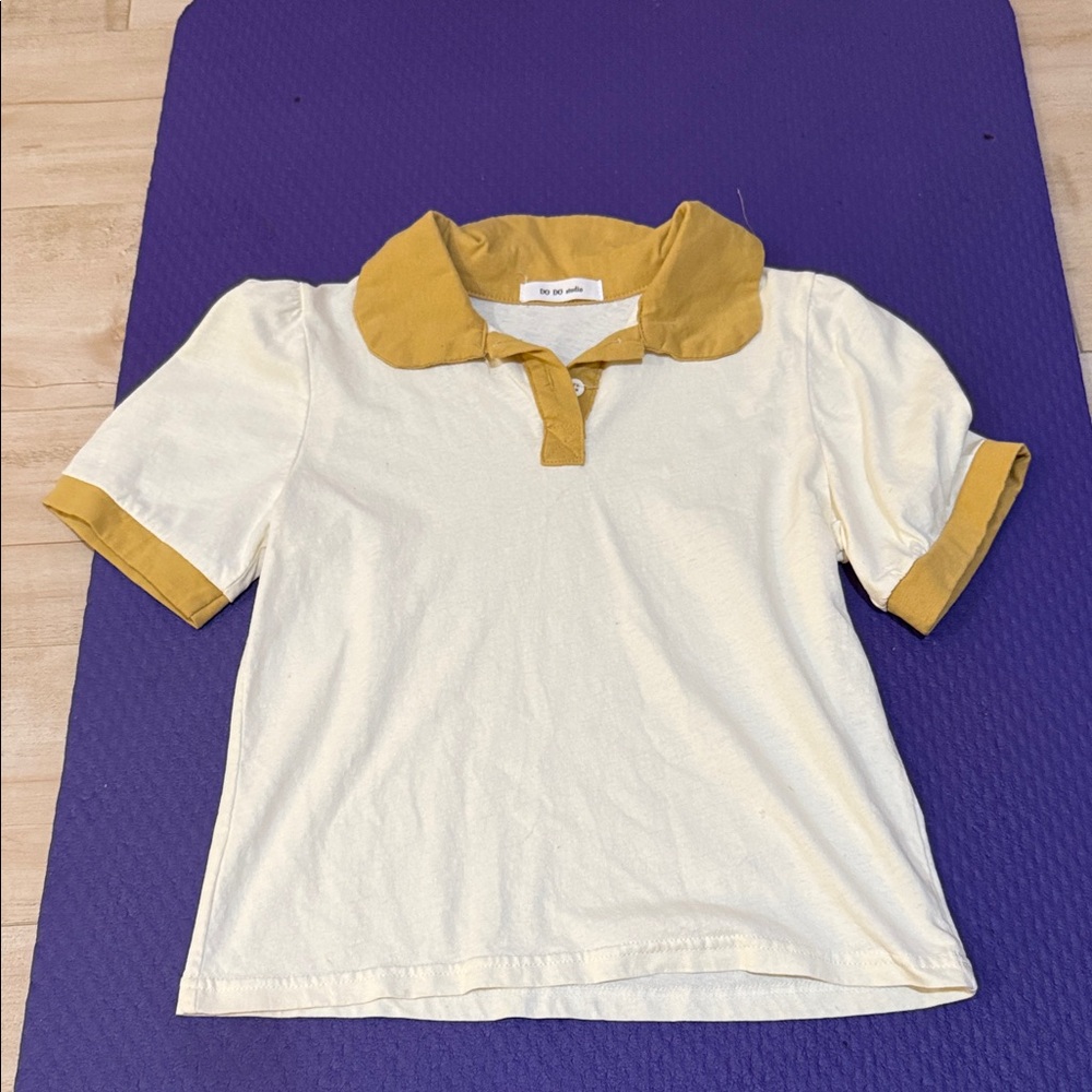 Cream & Gold Polo Shirt